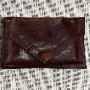 Source Unknown Dark Brown Leather Women's Clutch
